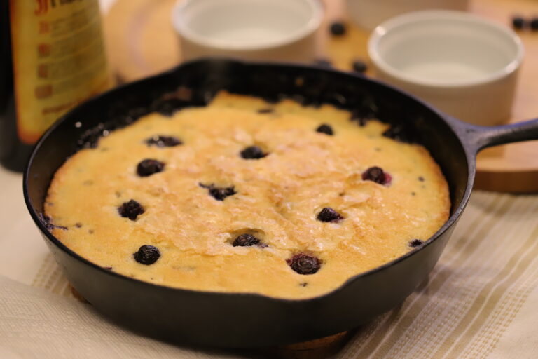 Blueberry Cobbler with Hazelnut Cream Sauce