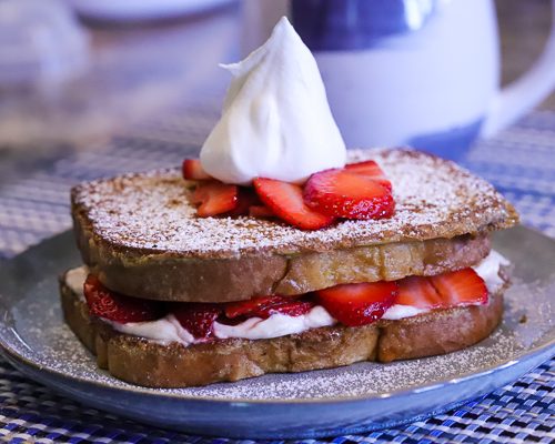 Stuffed Strawberry Sourdough French Toast